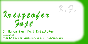 krisztofer fojt business card